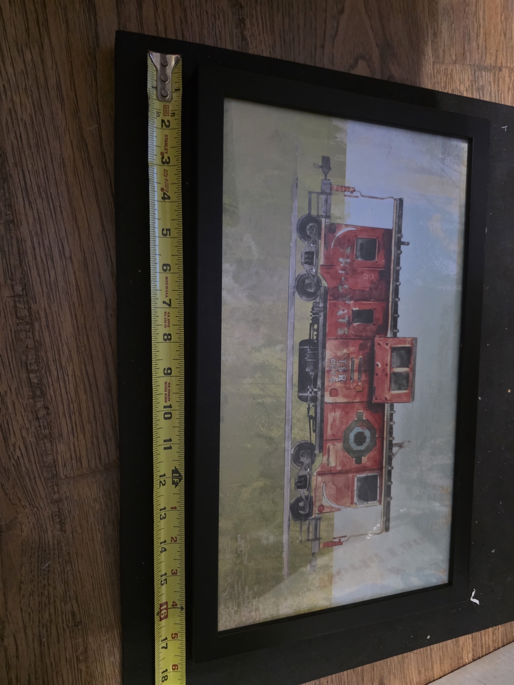 Framed Vintage Red Caboose Art Print